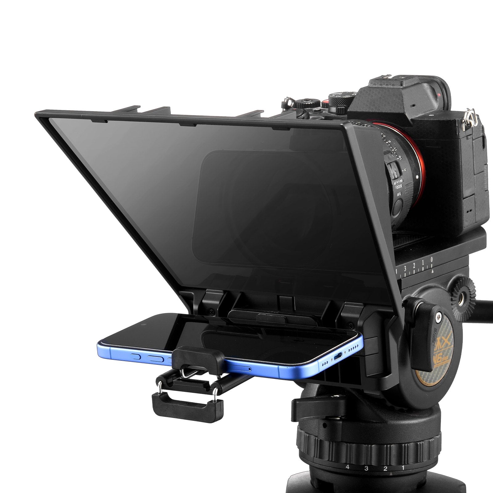 Teleprompter, 8' Aluminum Alloy, Desktop Prompter With Adjustable Spectroscope, Remote Control, For 
