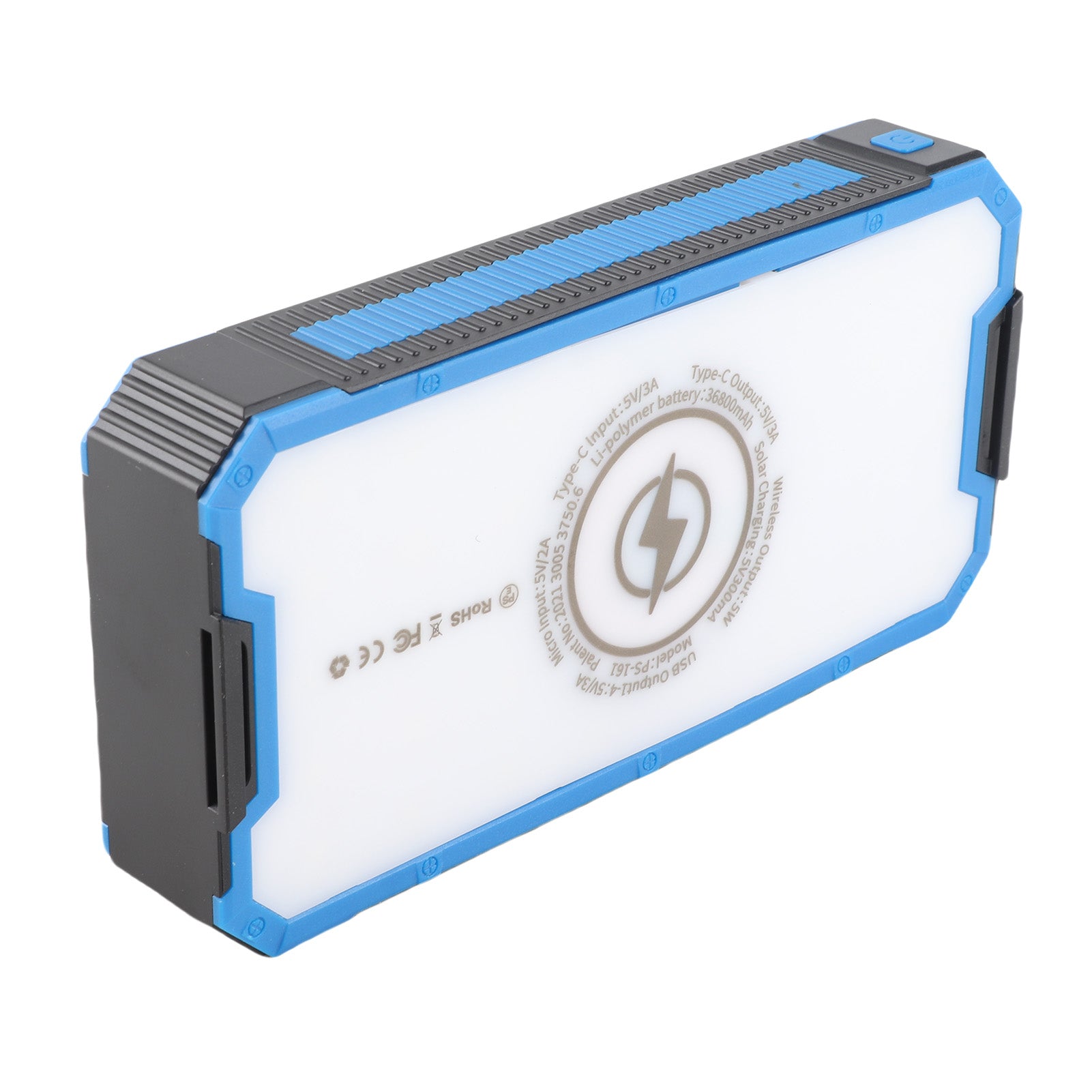 Solar Power Bank 36800mAh 34LEDs 4 USB Output Type C Micro Input Solar External Battery For Outdoor 