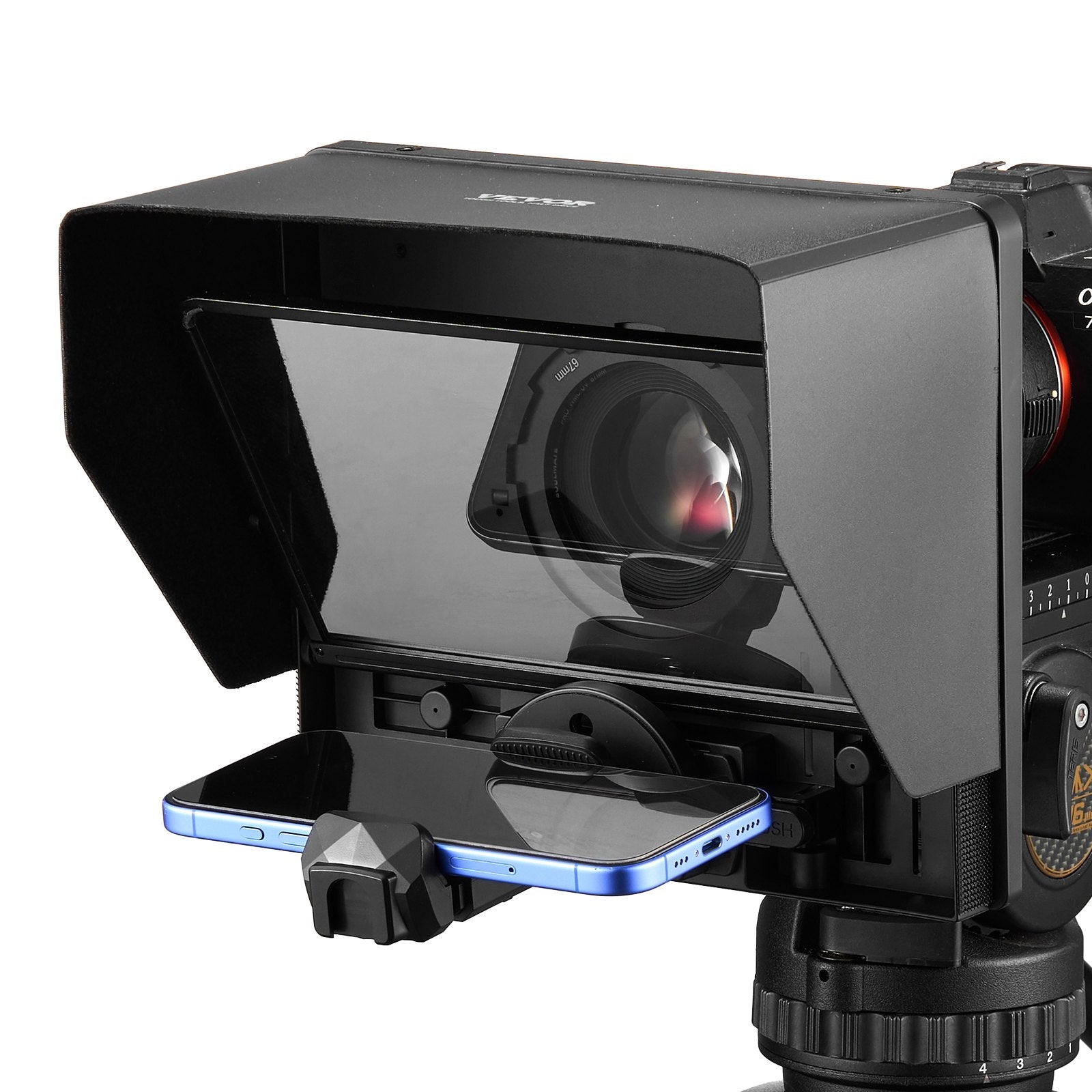 Teleprompter, 10' Aluminum Alloy, Desktop Prompter With Adjustable Spectroscope, Remote Control, For